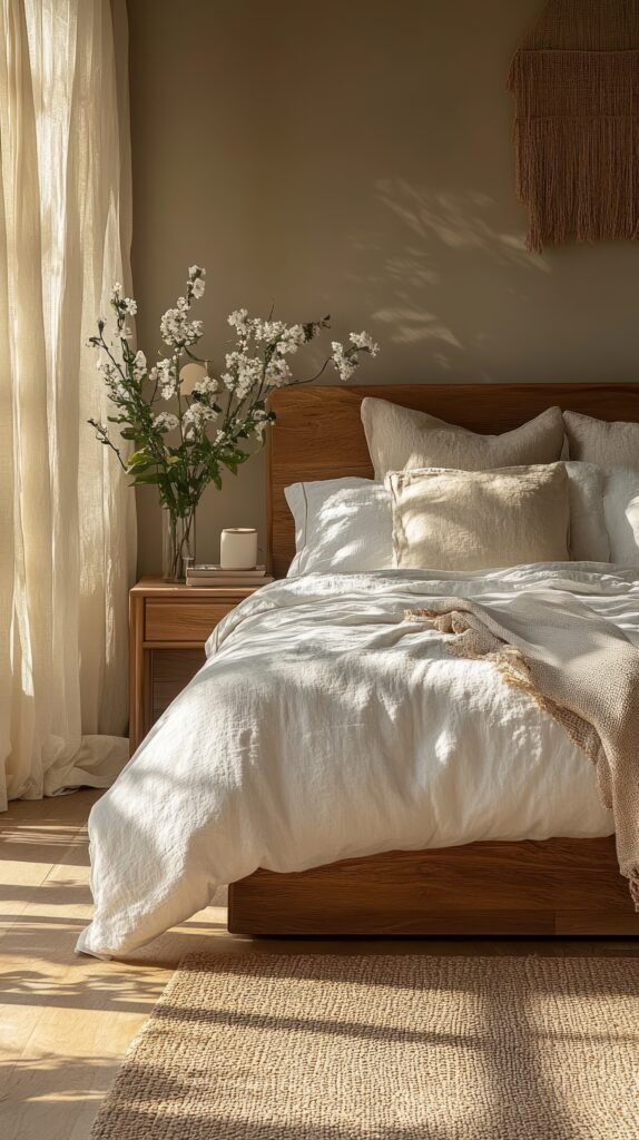 Illustration of Penthouse Apartment Bedding With Scandinavian Luxe Design