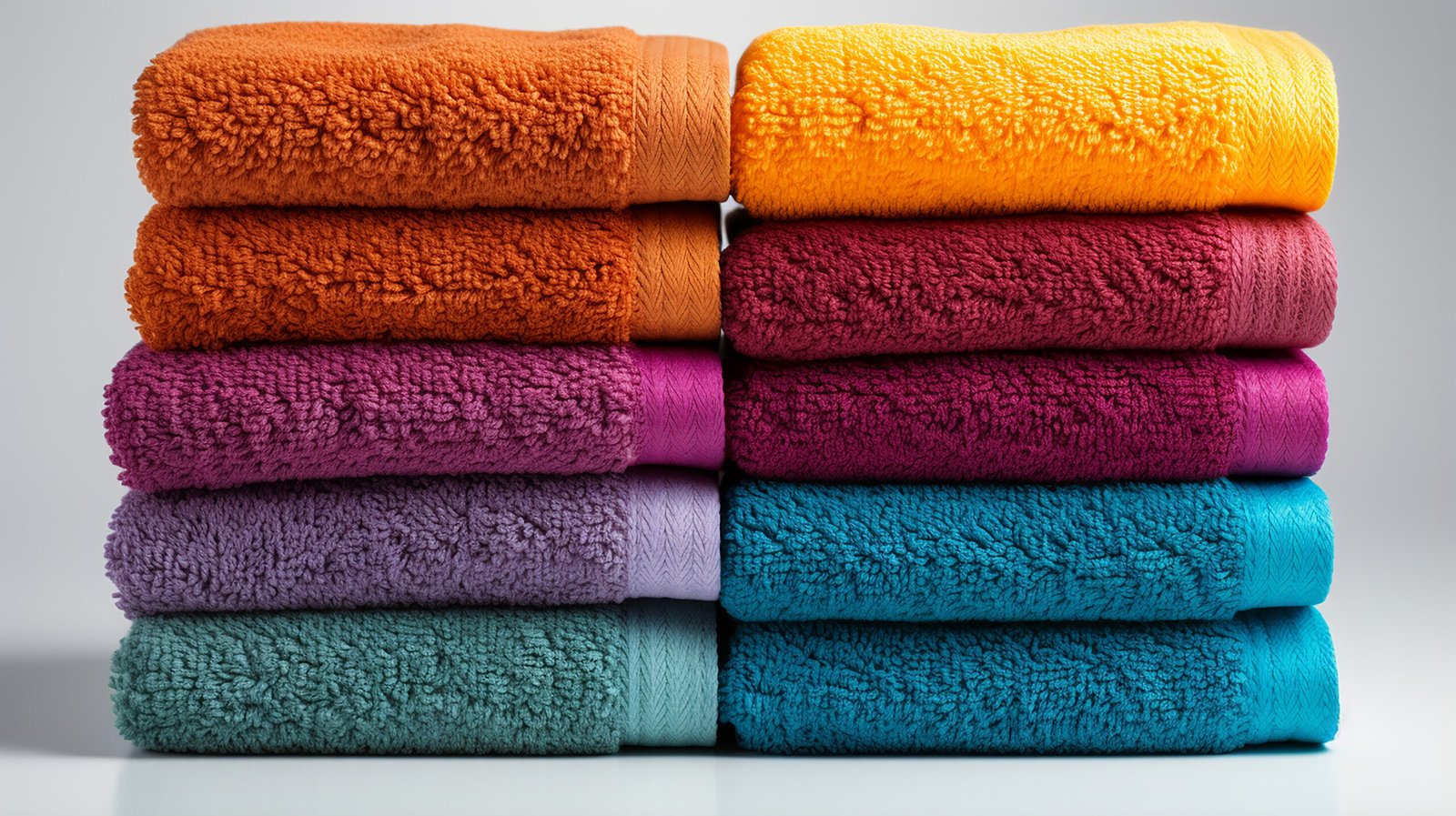 Summer home decor, Colorful towels folded on top of each other.