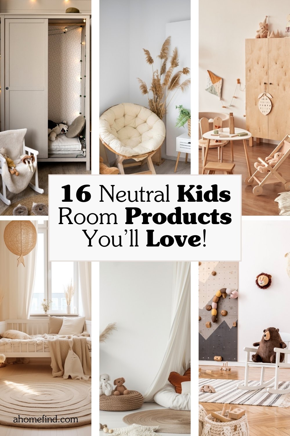 Neutral Kids Room Products Pinterest Pin.