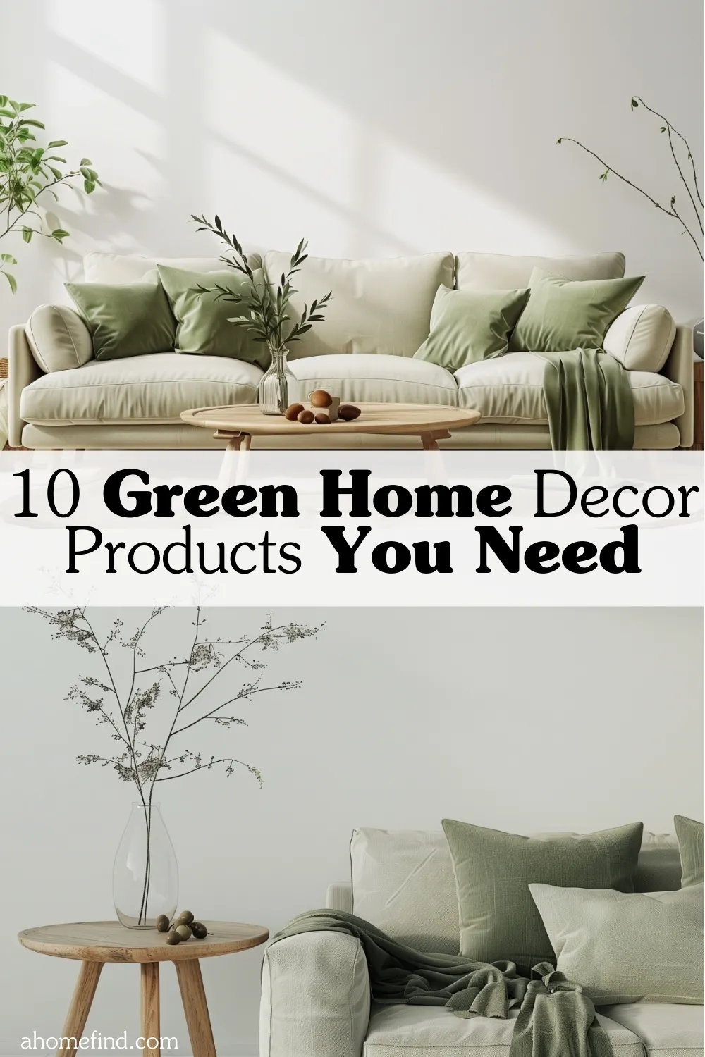 Green home decor pinterest pin.
