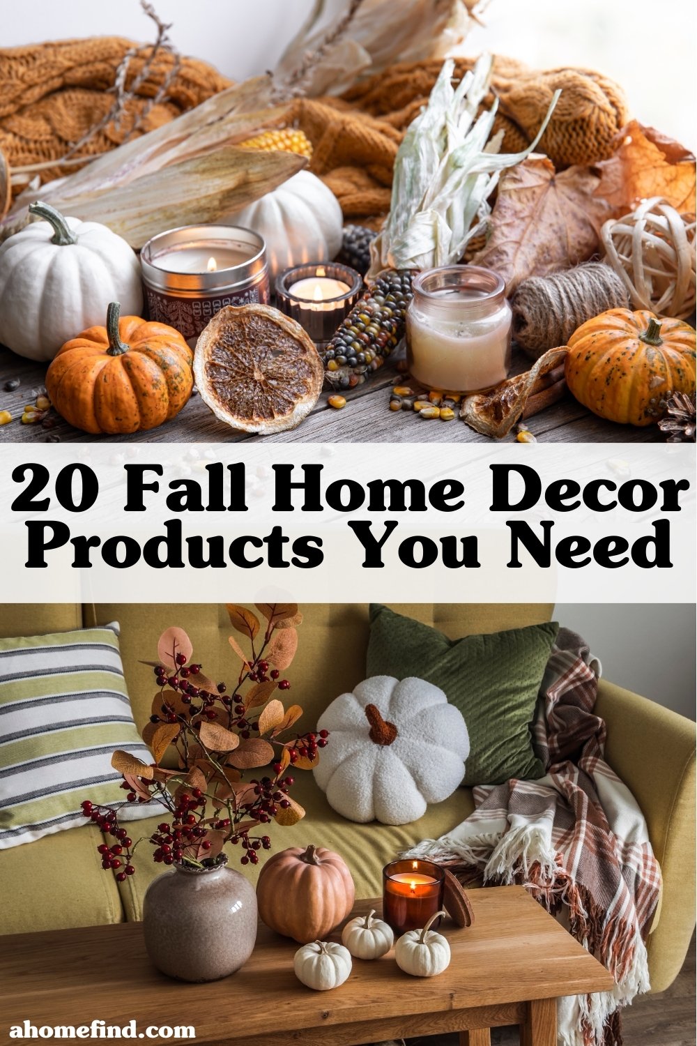 Fall home decor pinterest pin.