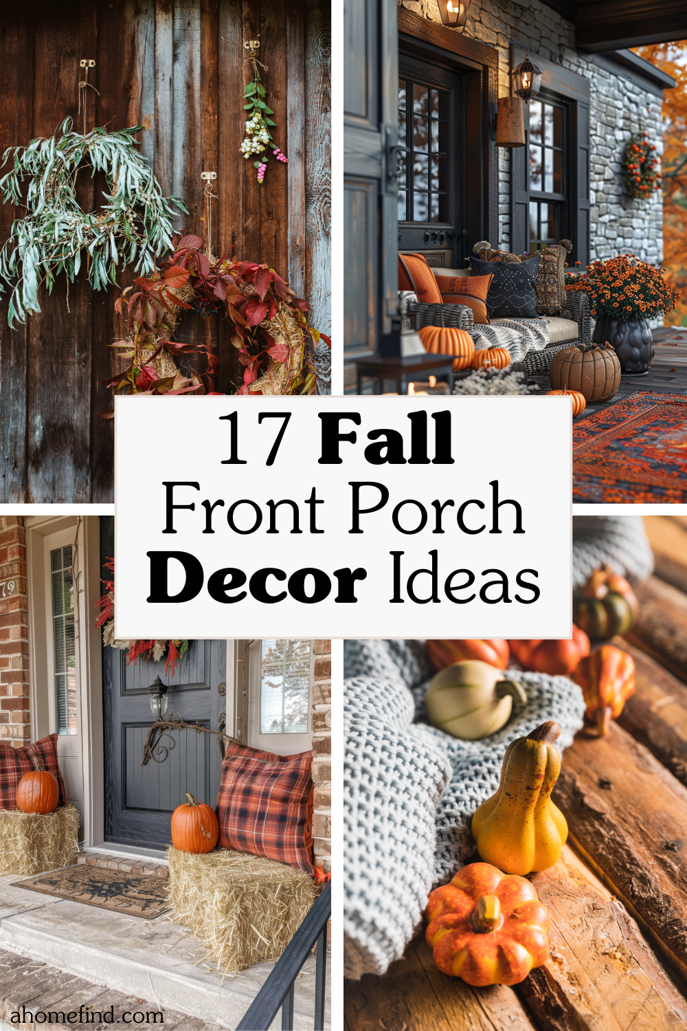 Fall front porch pinterest pin.