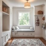 White organized and well planned mud room.