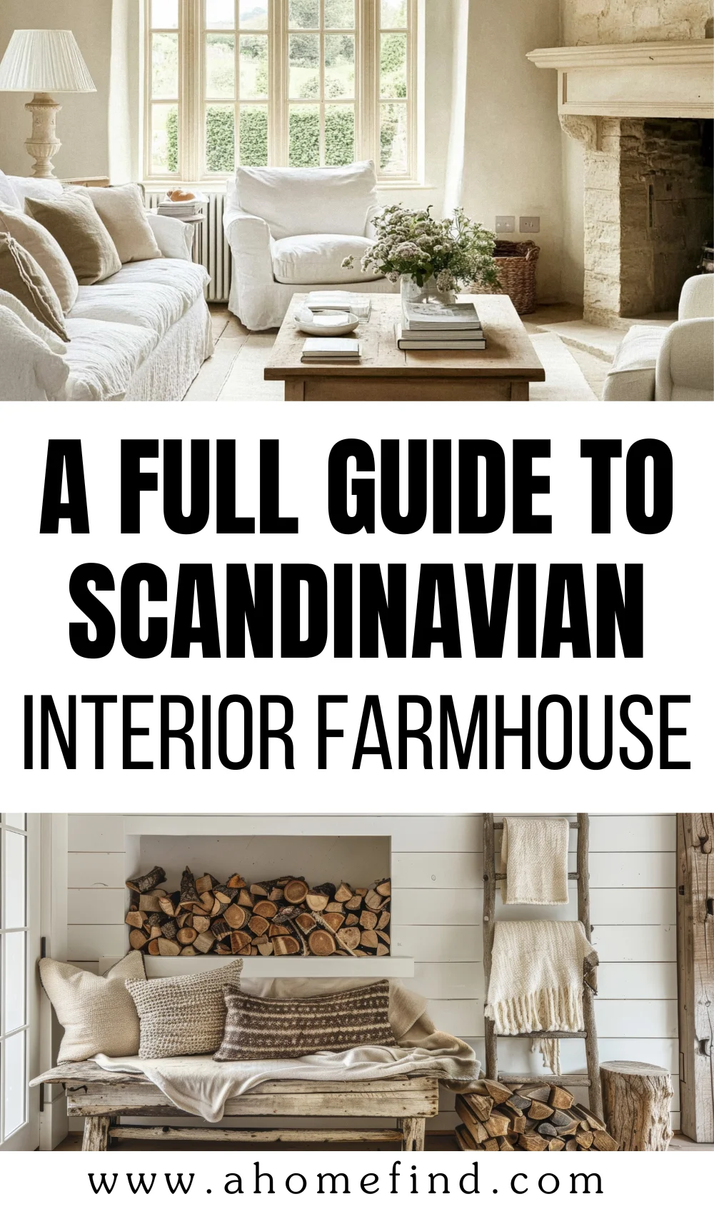 Swedish farmhouse pinterest pin. 