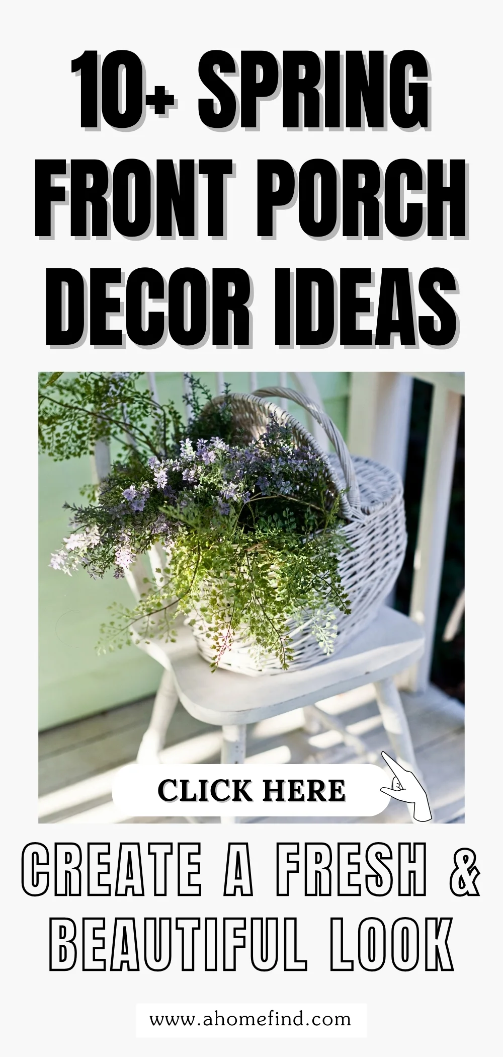 Front porch decorating ideas for spring pinterest pin. 