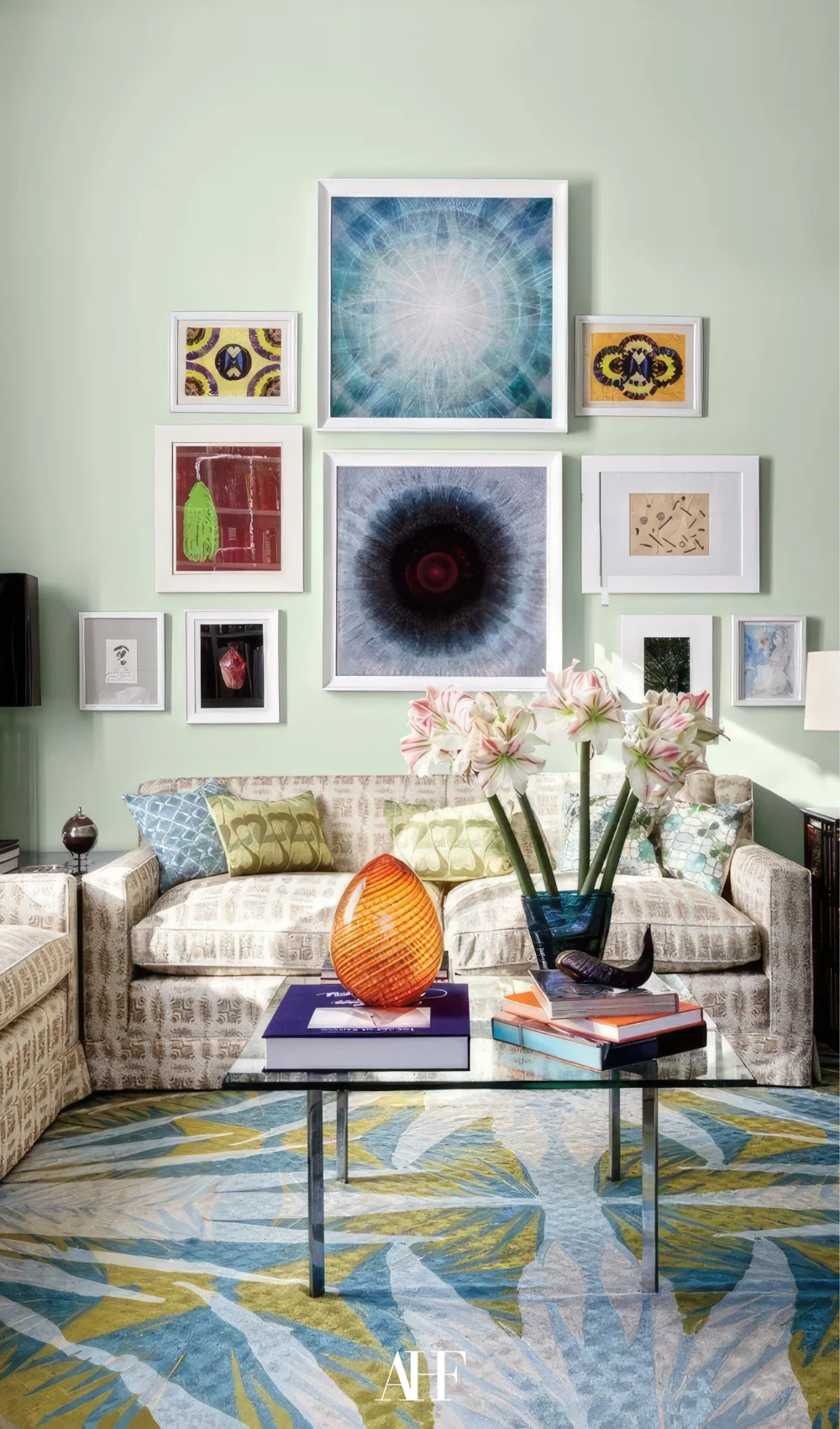 maximalist living room ideas and bold interior design choices. A living room with layering patterns and textures.