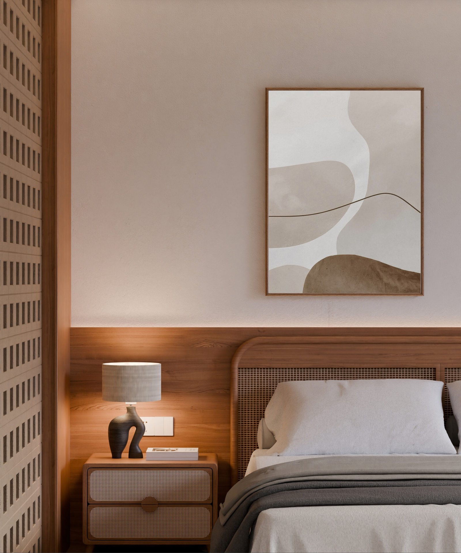 This matte vertical poster features an abstract painting in a neutral color palette, creating a calm and balanced composition. The minimalist modern art design, inspired by Scandinavian and Japanese aesthetics, brings a serene and sophisticated vibe to any living space. Printed on high-quality matte paper, this poster add refined elegance and subtle artistry to your home. Perfect for those who appreciate contemporary design and wish to enhance their interiors with understated beauty.